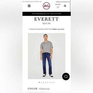 AG Cloud Soft Denim, Slim Straight fit